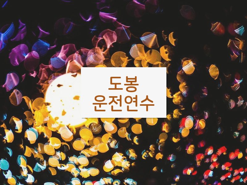 도봉운전연수 후기