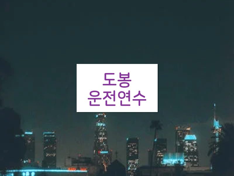도봉운전연수 후기